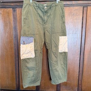 BDG Green and Tan Cargo Pants Relaxed Fit